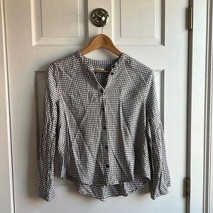Madewell white and black checker flannel